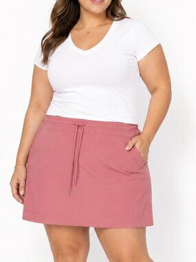 Pacific Trail Skort XXL Dusty Rose NWT Drawstring Pockets Built-In Shorts